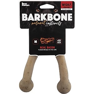 Pet Qwerks Wish BarkBone Chew Dog Toy, Yellow, Medium