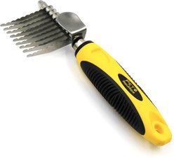Pet Republique Dematting Comb Tool Dog & Cat Brush, Yellow/Black