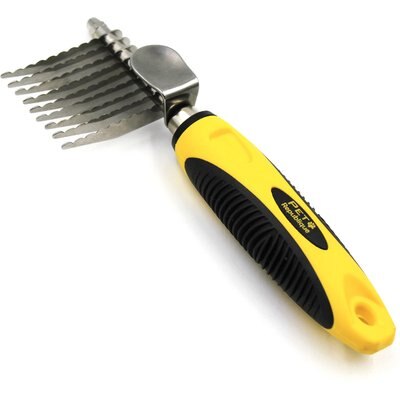 Pet Republique Pet Republique Dematting Comb Tool Dog & Cat Brush, Yellow/Black