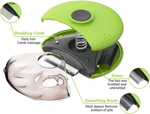 Show full view: Pet Republique Deshedding + Dematter + Pin Brush 3 in 1 Grooming Brush Tool for Small Dogs & Cats slide 2 of 3