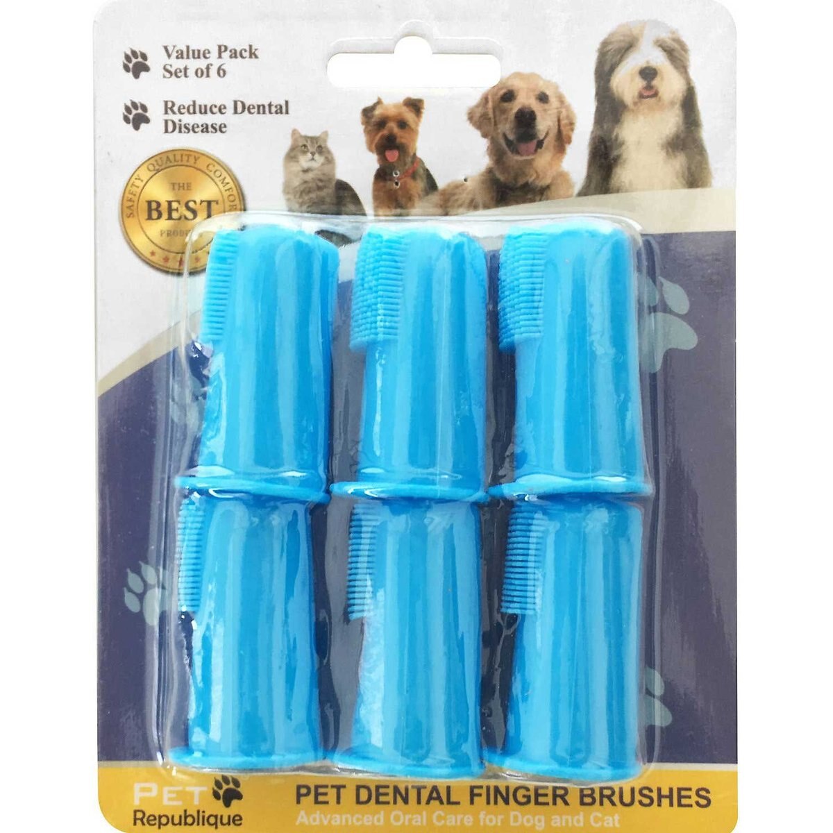 Pet Republique Dog & Cat Finger Toothbrush, 6 count