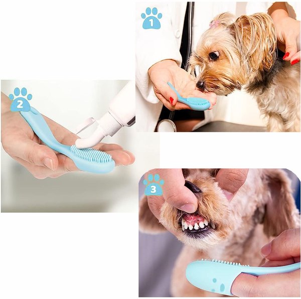 Pet Republique Finger Insert Style Toothbrush for Dogs & Cats, 3 count