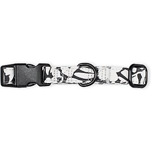 Pet Shop by Fringe Studio Charcoal Floral Dog Collar, Small: 9 to 13-in neck, 0.99-in wide