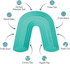 Pet Shop by Fringe Studio Color Me Happy Turq Rubber Dog Chew Toy slide 2 of 5