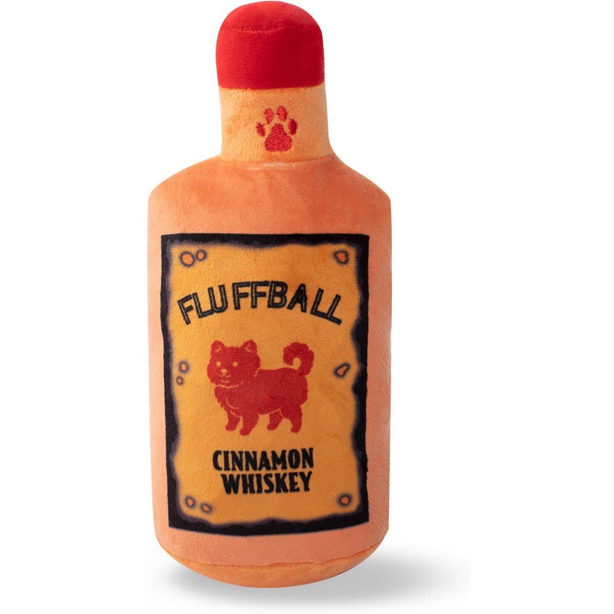 Fringe Studio Fluffball Cinnamon Whisky Squeaky Plush Dog Toy