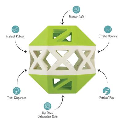 Show full view: Pet Shop by Fringe Studio How I Roll Lime Rubber Games & Puzzles Dog Toy slide 2 of 5