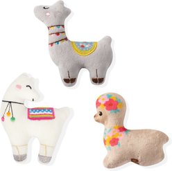 Pet Shop by Fringe Studio Llama Love You Forever Squeaky Plush Mini Dog Toys, 3 count