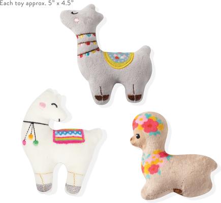 Show full view: Pet Shop by Fringe Studio Llama Love You Forever Squeaky Plush Mini Dog Toys, 3 count slide 3 of 5