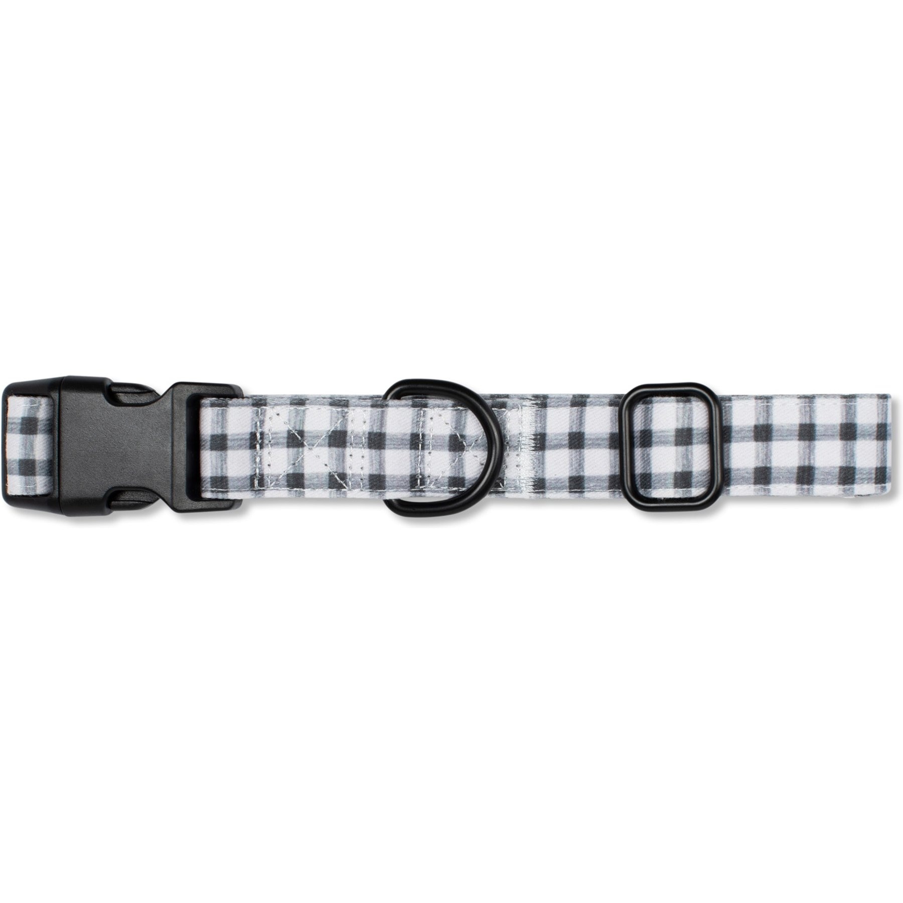 Fringe Studio Painted Gingham Dog Collar, Large: 16 to 26-in neck, 0.99-in wide