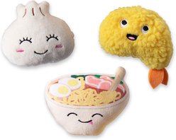 Pet Shop by Fringe Studio Soy Into You Small Dog Squeaky Plush Dog Toy, 3 count