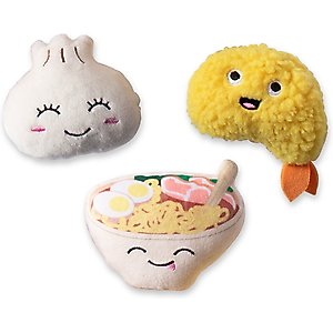 Pet Shop by Fringe Studio Soy Into You Small Dog Squeaky Plush Dog Toy, 3 count