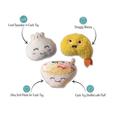 Show full view: Pet Shop by Fringe Studio Soy Into You Small Dog Squeaky Plush Dog Toy, 3 count slide 2 of 4