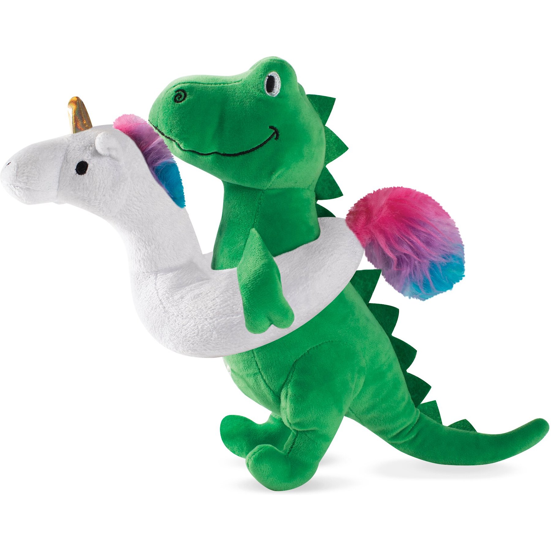 Fringe Studio Summa Time Rex Squeaky Plush Dog Toy