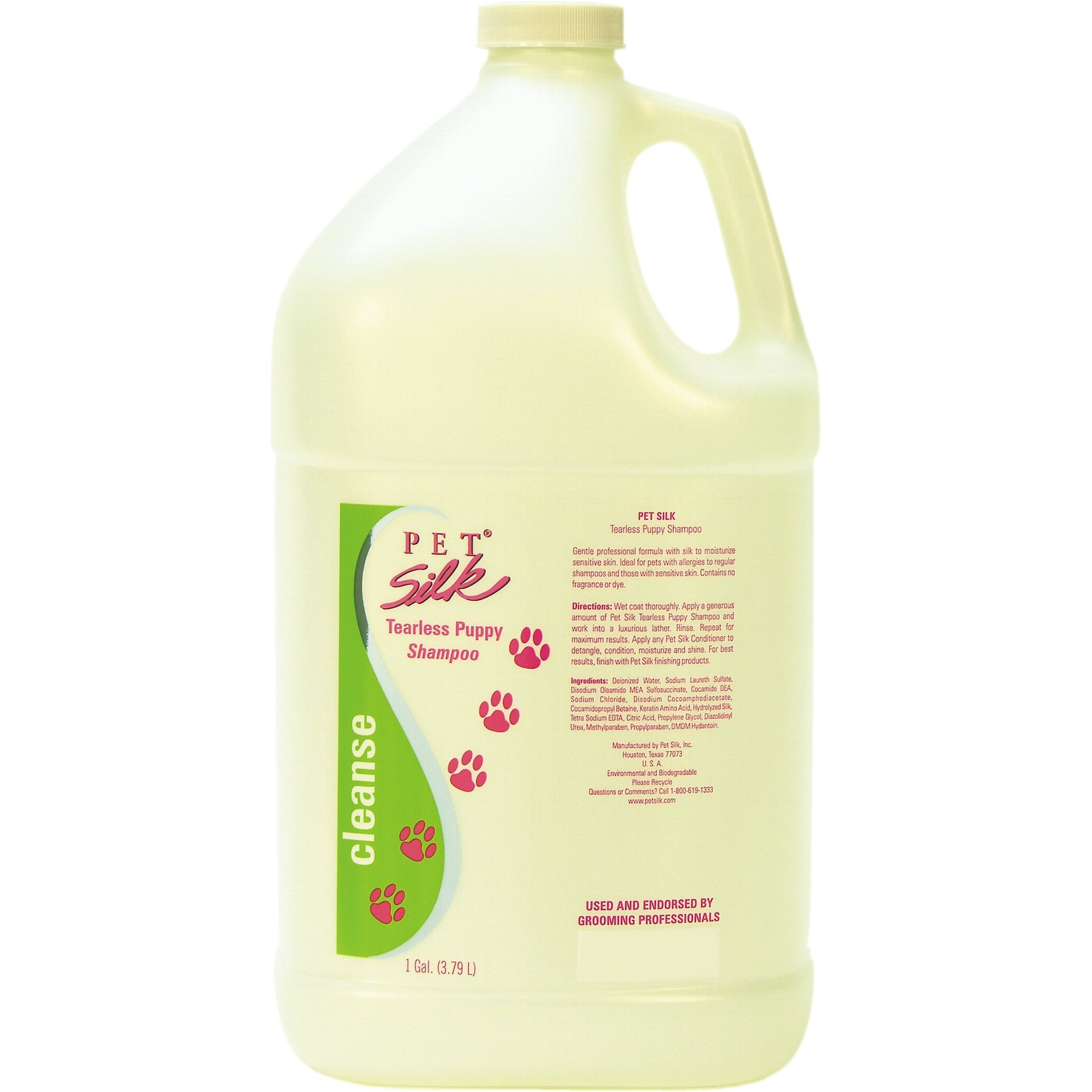 Pet Silk Tearless Puppy Dog & Cat Shampoo, 1-gal bottle