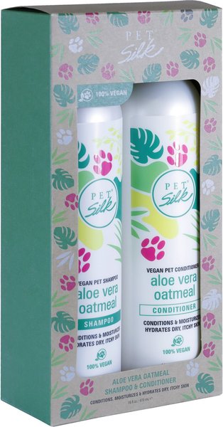 Pet Silk Vegan Aloe Vera Oatmeal Dog & Cat Shampoo & Conditioner Kit