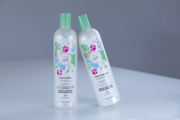 Pet Silk Vegan Moroccan Argan Oil Dog & Cat Shampoo & Conditioner Kit