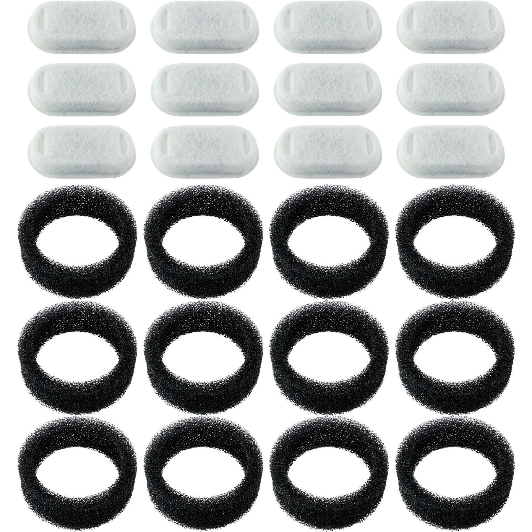 Pet Standard PETLIBRO Model PLWF003 Stainless Steel Pet Water Fountain Replacement Filter & Replacement Pre-Filter Sponges, 67-oz, 12-pack