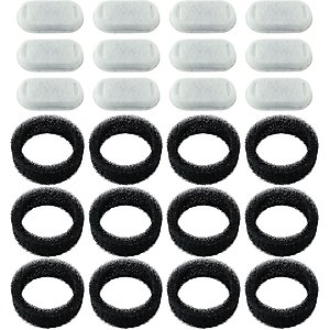 Pet Standard PETLIBRO Model PLWF003 Stainless Steel Pet Water Fountain Replacement Filter & Replacement Pre-Filter Sponges, 67-oz, 12-pack