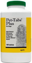 Pet-Tabs Plus Vitamin-Mineral Dog Supplement, 180 count