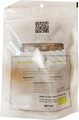 Show full view: PET TAO Beef Liver Freeze-Dried Dog Treats, 4-oz bag slide 3 of 3