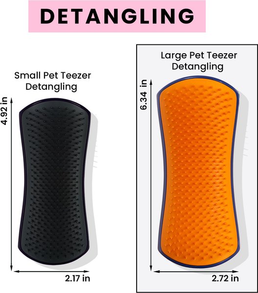 Show full view: Pet Teezer Large Detangling Dual-Tier Dog Grooming Brush, Black & Orange slide 5 of 8
