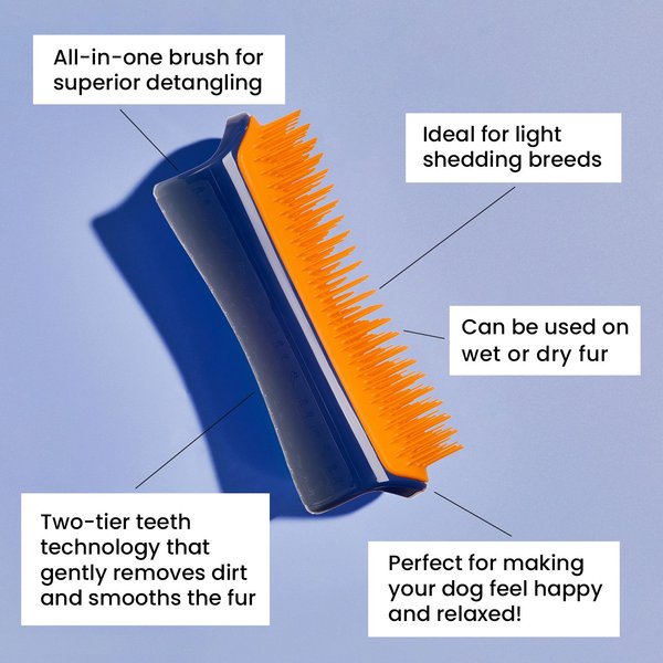 Show full view: Pet Teezer Large Detangling Dual-Tier Dog Grooming Brush, Black & Orange slide 2 of 8