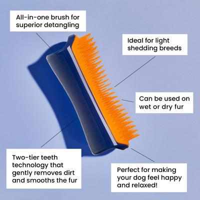 Show full view: Pet Teezer Large Detangling Dual-Tier Dog Grooming Brush, Black & Orange slide 2 of 8