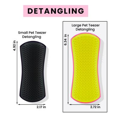 Show full view: Pet Teezer Large Detangling Dual-Tier Dog Grooming Brush, Pink & Yellow slide 6 of 9