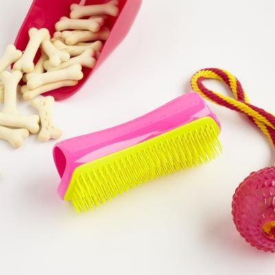 Show full view: Pet Teezer Large Detangling Dual-Tier Dog Grooming Brush, Pink & Yellow slide 7 of 9