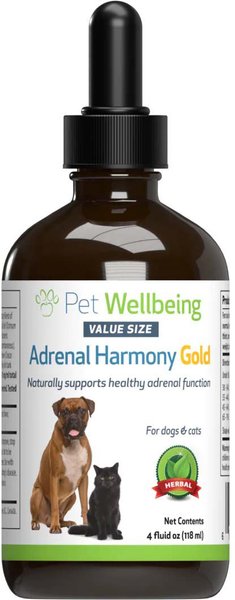 Pet Wellbeing Adrenal Harmony Gold Bacon Flavored Liquid Supplement for Dogs & Cats