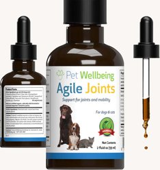 Pet Wellbeing Agile Joints Bacon Flavored Liquid Joint Supplement for Dogs & Cats, 2-oz bottle slide 2 of 9