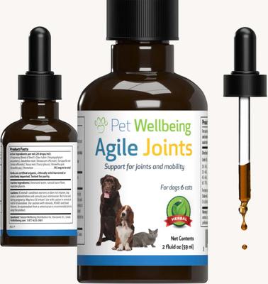 Show full view: Pet Wellbeing Agile Joints Bacon Flavored Liquid Joint Supplement for Dogs & Cats, 2-oz bottle slide 3 of 11