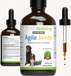 Pet Wellbeing Agile Joints Bacon Flavored Liquid Joint Supplement for Dogs & Cats, 4-oz bottle slide 2 of 9