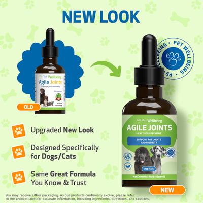 Show full view: Pet Wellbeing Agile Joints Liquid Joint Supplement for Dogs, 2-oz bottle slide 5 of 7