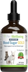 Pet Wellbeing Blood Sugar GOLD Bacon Flavored Liquid Diabetes Supplement for Dogs & Cats, 4-oz bottle