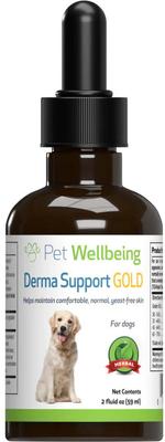 Show full view: Pet Wellbeing Derma Support GOLD Liquid Skin & Coat Supplement for Dogs, 2-oz bottle slide 1 of 11
