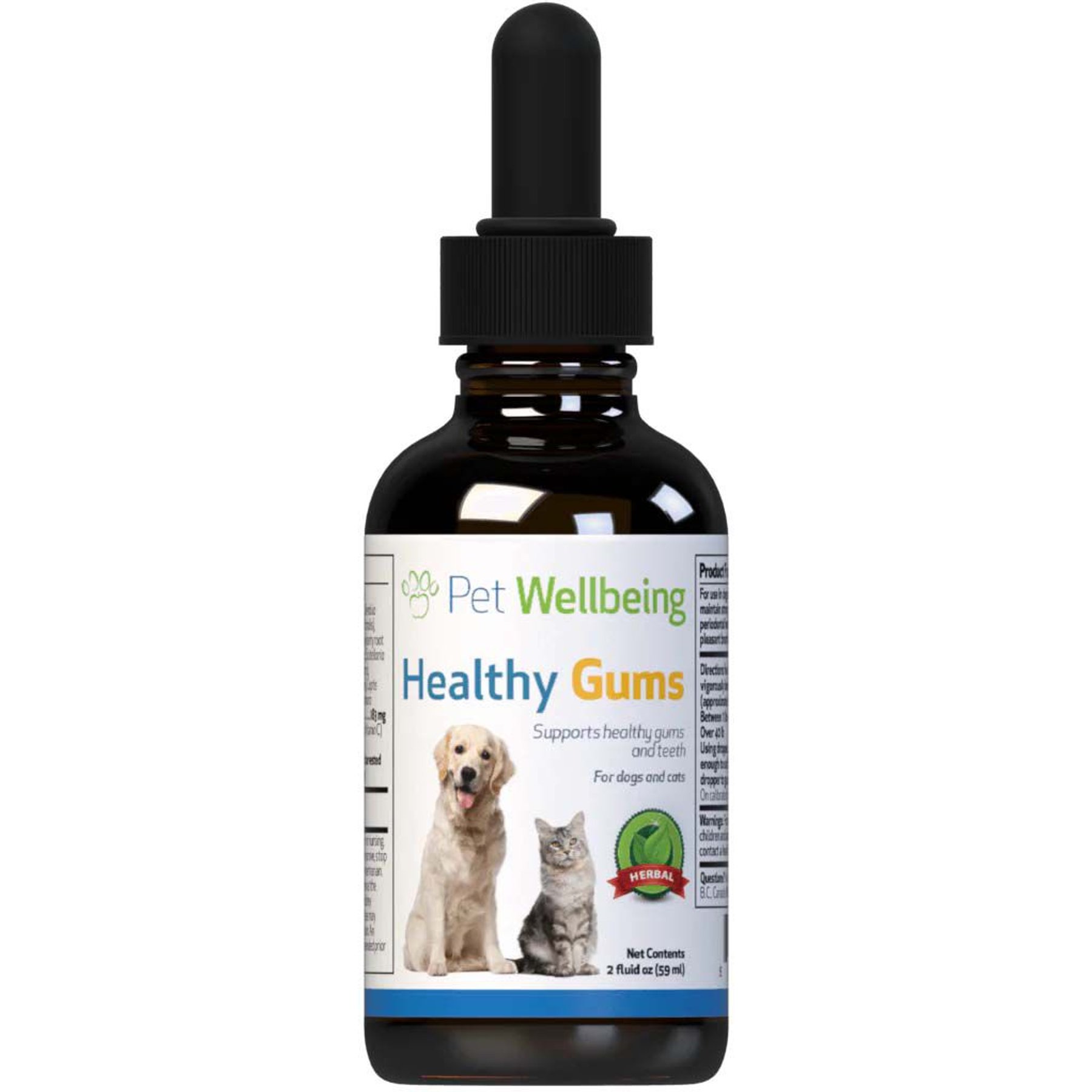 Pet Wellbeing Healthy Gums Liquid Dental Supplement for Cats & Dogs, 2-oz bottle