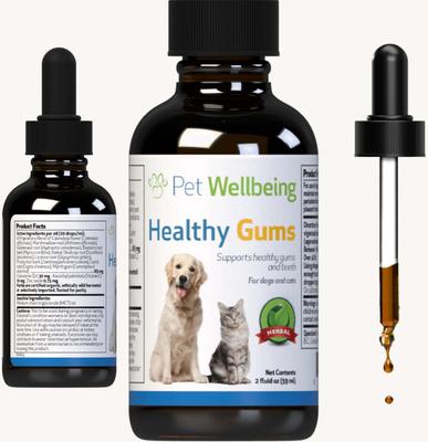Show full view: Pet Wellbeing Healthy Gums Liquid Dental Supplement for Cats & Dogs, 2-oz bottle slide 3 of 11
