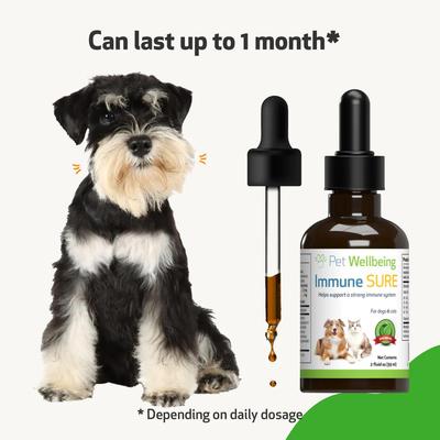Show full view: Pet Wellbeing Immune SURE Liquid Immune Support Supplement for Dogs, 2-oz bottle slide 8 of 10