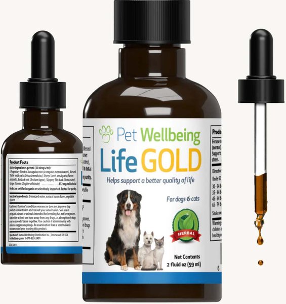 Pet Wellbeing Life GOLD Bacon Flavored Liquid Immune Supplement for Cats & Dogs