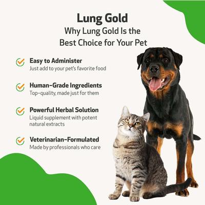 Show full view: Pet Wellbeing Lung GOLD Bacon Flavored Liquid Respiratory Supplement for Cats, 4-oz bottle slide 6 of 11