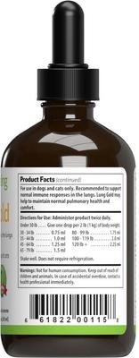 Show full view: Pet Wellbeing Lung GOLD Bacon Flavored Liquid Respiratory Supplement for Cats, 4-oz bottle slide 10 of 11