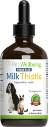 Pet Wellbeing Milk Thistle Bacon Flavored Liquid Liver Supplement for Dogs & Cats, 4-oz bottle