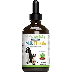 Pet Wellbeing Milk Thistle Bacon Flavored Liquid Liver Supplement for Dogs & Cats, 4-oz bottle