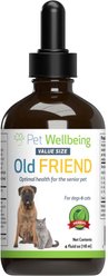 Pet Wellbeing Old FRIEND Bacon Flavored Liquid Supplement for Large Breed Senior Dogs, 4-oz bottle