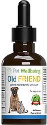 Pet Wellbeing Old FRIEND Bacon Flavored Liquid Supplement for Senior Cats & Dogs, 2-oz bottle