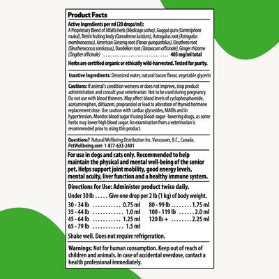 Show full view: Pet Wellbeing Old Friend Liquid Supplement for Senior Dogs, 2-oz bottle slide 7 of 10