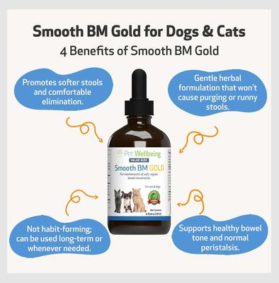 Show full view: Pet Wellbeing Smooth BM GOLD Bacon Flavored Liquid Digestive Supplement for Cats & Dogs, 2-oz bottle slide 5 of 11