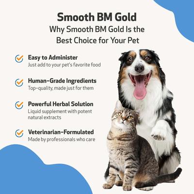 Show full view: Pet Wellbeing Smooth BM GOLD Bacon Flavored Liquid Digestive Supplement for Cats & Dogs, 4-oz bottle slide 6 of 11