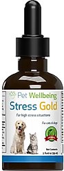 Pet Wellbeing Stress Gold Bacon Flavored Liquid Calming Supplement for Dogs & Cats, 2-oz bottle
